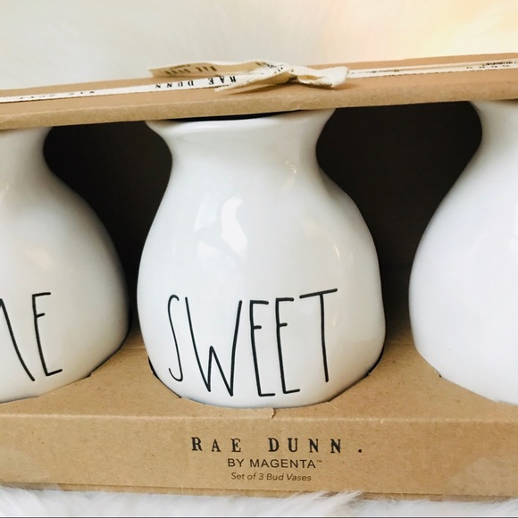 NWT Rae Dunn HOME SWEET HOME Bud Vases Jar Set - Picture 3 of 5